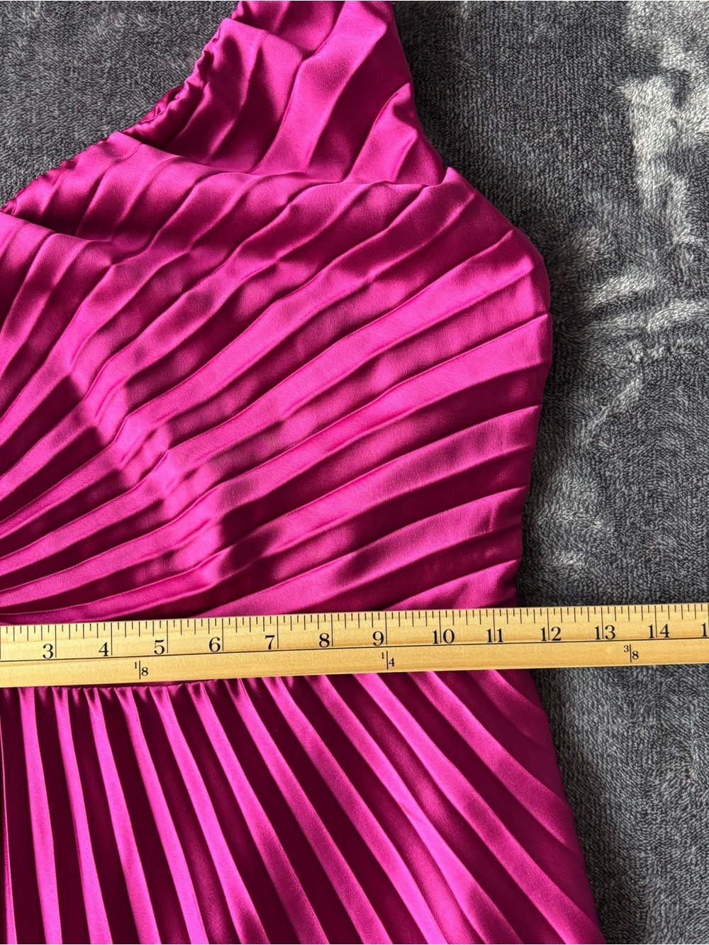 Abercrombie & Fitch Giselle Pleated One Shoulder Maxi Dress XS Fuchsia Formal - Picture 11 of 13